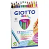 Image de Giotto, Écriture + dessin, Crayon de couleur en bois 'Mega-Tri (12x)