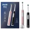 Image de Oral-B Pro Series 1 Lot De Deux, Brosses a Dents Électriques Rose Et Noire, 2 Brossettes, Conçue Par Braun