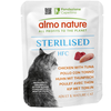 Image de 6x 50 g Almo Nature HFC Sterilised poulet et thon, nourriture humide pour chats