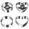 Image de Metaltex anneau en inox et les emporte-pièces en forme de coeur double-set de 4-argent