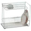 Image de Metaltex 32424414080 lagon egouttoir 2 étages avec plateau métal blanc 43,5 x 22 x 36,5 cm