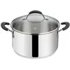 Image de Lagostina Casserole Tempra Fonda avec couvercle en acier inoxydable, Poêle + casserole, Argent