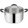 Image de Lagostina Casserole Tempra Fonda avec couvercle en acier inoxydable, Poêle + casserole, Argent