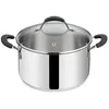 Image de Faitout Tempra avec son couvercle 26 cm en acier inoxydable - Lagostina - Argent - Inox