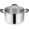 Image de Lagostina Casserole Tempra Fonda avec couvercle en acier inoxydable, Plat à gratin, Argent