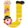 Image de Sevi, Lettre en bois + en tissu, Clown U