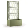 Image de STEFANPLAST Bac a fleur/Jardiniere ETHICA rectangulaire 80 cm avec treillis - 80x36xh 140 cm - Vert