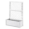 Image de STEFANPLAST Bac a fleurs rectangulaire avec treillis - Finition en bois - 100 x 43 x H 142 cm - 80 L - Blanc