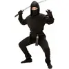 Image de Costume Noir Ninja Guerrier Japonais Samouraï Carnaval Bal 8-10 Ans