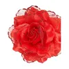 Image de 1 barrette fleur rouge paillette mariage danse deguisement soiree fete