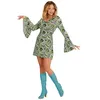 Image de Déguisement Seventies Robe Groovy Vagues Femme Xl Vert 008874 W Widmann Milano Party Fashion XL - 008874 W WIDMANN MILANO Party Fashion