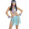 Image de Kit Hawaïen - Bleu - Femme WIDMANN