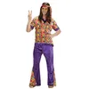 Image de Costume Hippie Homme Velours - Multicolores - M