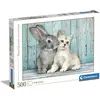 Image de Clementoni chat et lapin (500 pièces)