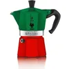 Image de Cafetiere italienne - BIALETTI - Moka Express Italia - Tous feux sauf induction - 6 tasses - 300 ml - Vert / Rouge
