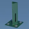 Image de Platine piquet acier galvanisé plastifié à visser vert, H.15 cm x section 100x10