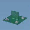 Image de Platine jambe de force acier galvanisé plastifié à visser vert, H.4.3 cm x secti