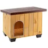 Image de Ferplast Niche pour chiens pour l'extérieur BAITA 60, en bois FSC, pieds isolants en plastique, porte anti-morsures en aluminium, toit ouvrant