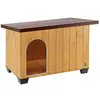 Image de Ferplast Ferplast Niche pour chiens Maisonnette BAITA 80 en bois FSC, Pieds isolants en plastique, Porte anti-morsures en aluminium, Toit ouvrant