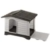 Image de Ferplast Ferplast Niche pour l'extérieur, Maison pour Chiens DOGVILLA 70 en Résine Thermo-plastique Résistant, Panneaux Latérales Ouvrable