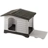Image de Ferplast Ferplast Niche pour l'extérieur, Maison pour Chiens DOGVILLA 110 en Résine Thermo-plastique Résistant, Panneaux Latérales Ouvrable