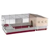 Image de Ferplast Ferplast Cage pour lapins et cochons d'inde KROLIK 140 PLUS, maisonnette pour petits animaux, clapier, maisonnette en bois séparable, nid en bois et accessoires inclus, 142 x 60 x h 50 cm Bordeaux Bordeaux