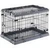 Image de Ferplast Cage Pliable pour petits chiens SUPERIOR 75 Clôture métallique, avec Séparateur, Double verrouillage Gris