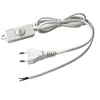 Image de Cordon lampe avec interrupteur ELECTRALINE 70526 6A 1,5 m fiche plate 2x0,75 mm² blanc
