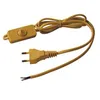 Image de Cordon lampe ELECTRALINE H03VVH2-F 1,5 m or interrupteur 6A fiche plate 2x0,75