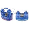 Image de Écouteurs intra-auriculaires sans fil bluetooth TWS X35, lumière craquelée, Capsule d'espace, contrôle tactile, oreillettes Mini jeu, affichage numérique,Bleu