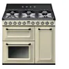 Image de Smeg Victoria TR93P - Cuisinière (four à deux étages) - pose libre - largeur : 90 cm - profondeur : 60 cm - hauteur : 91 cm - avec système auto-nettoyant - crème