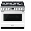 Image de Smeg Elite Portofino CPF9GPWH - Cuisinière - pose libre - largeur : 89.8 cm - profondeur : 60 cm - hauteur : 89 cm - avec système auto-nettoyant - classe A+ - blanc