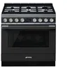 Image de Smeg Elite Portofino CPF9GPAN - Cuisinière - pose libre - largeur : 89.8 cm - profondeur : 60 cm - hauteur : 89 cm - avec système auto-nettoyant - classe A+ - anthracite