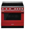 Image de Smeg Portofino CPF9IPR - Cuisinière - pose libre - largeur : 89.8 cm - profondeur : 60 cm - hauteur : 89 cm - avec système auto-nettoyant - classe A+ - rouge