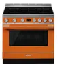 Image de Smeg Portofino CPF9IPOR - Cuisinière - pose libre - largeur : 89.8 cm - profondeur : 60 cm - hauteur : 89 cm - avec système auto-nettoyant - classe A+ - orange
