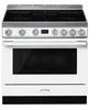 Image de Smeg Portofino CPF9IPWH - Cuisinière - pose libre - largeur : 90 cm - profondeur : 60 cm - hauteur : 90 cm - avec système auto-nettoyant - classe A+ - blanc