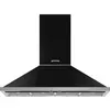 Image de Smeg Portofino KPF12BL - Hotte - hotte décorative - largeur : 119.55 cm - profondeur : 49.45 cm - extraction et recirculation (avec kit de recirculation supplémentaire) - noir