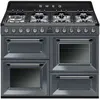 Image de Smeg Victoria TR4110GR - Cuisinière (four à deux étages) - pose libre - largeur : 110 cm - profondeur : 65.5 cm - hauteur : 103 cm - avec système auto-nettoyant - anthracite