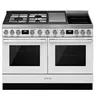 Image de Smeg Portofino CPF120IGMPWH - Cuisinière (four à deux étages) - pose libre - largeur : 120 cm - profondeur : 64 cm - hauteur : 94 cm - avec système auto-nettoyant - Blanc/inox