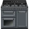 Image de Smeg Victoria TR103GR - Cuisinière (four à deux étages) - pose libre - largeur : 100 cm - profondeur : 65.5 cm - hauteur : 102.5 cm - avec système auto-nettoyant - Gris ardoise