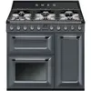 Image de Smeg Victoria TR93GR - Cuisinière (four à deux étages) - pose libre - largeur : 90 cm - profondeur : 65.5 cm - hauteur : 102.7 cm - avec système auto-nettoyant - Gris ardoise