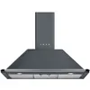 Image de Smeg Victoria KT90GRE - Hotte - hotte décorative - largeur : 89,5 cm - profondeur : 53 cm - extraction et recirculation (avec kit de recirculation supplémentaire) - Gris ardoise