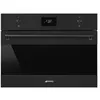 Image de Four compact encastrable Smeg SO4301M0N noir mat verre noir micro-ondes combiné Galileo 45 cm