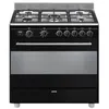 Image de Smeg Concerto BG91CTN2 - Cuisinière - pose libre - largeur : 90 cm - profondeur : 60 cm - avec système auto-nettoyant - noir