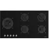 Image de Table gaz Smeg PV395LN verre céramique noir 90 cm 5 brûleurs wok