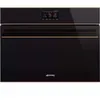 Image de Four compact encastrable Smeg SO4604M2PNR verre noir Eclipse finition cuivre micro-ondes combiné Vapor Clean 40 L