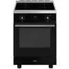 Image de Cuisiniere ''Sinfonia'' 60 cm, 4 foyers induction avec boosters, four multifonction (9 dont chaleur tournante), nettoyage pyrolyse, 70 litres nets, afficheur tactile, porte froide 4 vitres, kit rails telescopiques sortie partielle, classe A