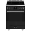 Image de Cuisiniere ''Sinfonia'' 60 cm, 4 foyers induction avec boosters, four multifonction (9 dont chaleur tournante), nettoyage pyrolyse, 70 litres nets, afficheur tactile, porte froide 4 vitres, kit rails telescopiques sortie totale, sonde de cuisson, classe A