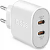 Image de SBS Chargeur mural USB-C (20 W, 2 ports), Chargeur USB, Blanc
