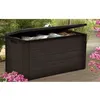 Image de Malle / coffre de rangement en résine - 300 L - 120 x 46 x 58 cm - Marron aspect bois